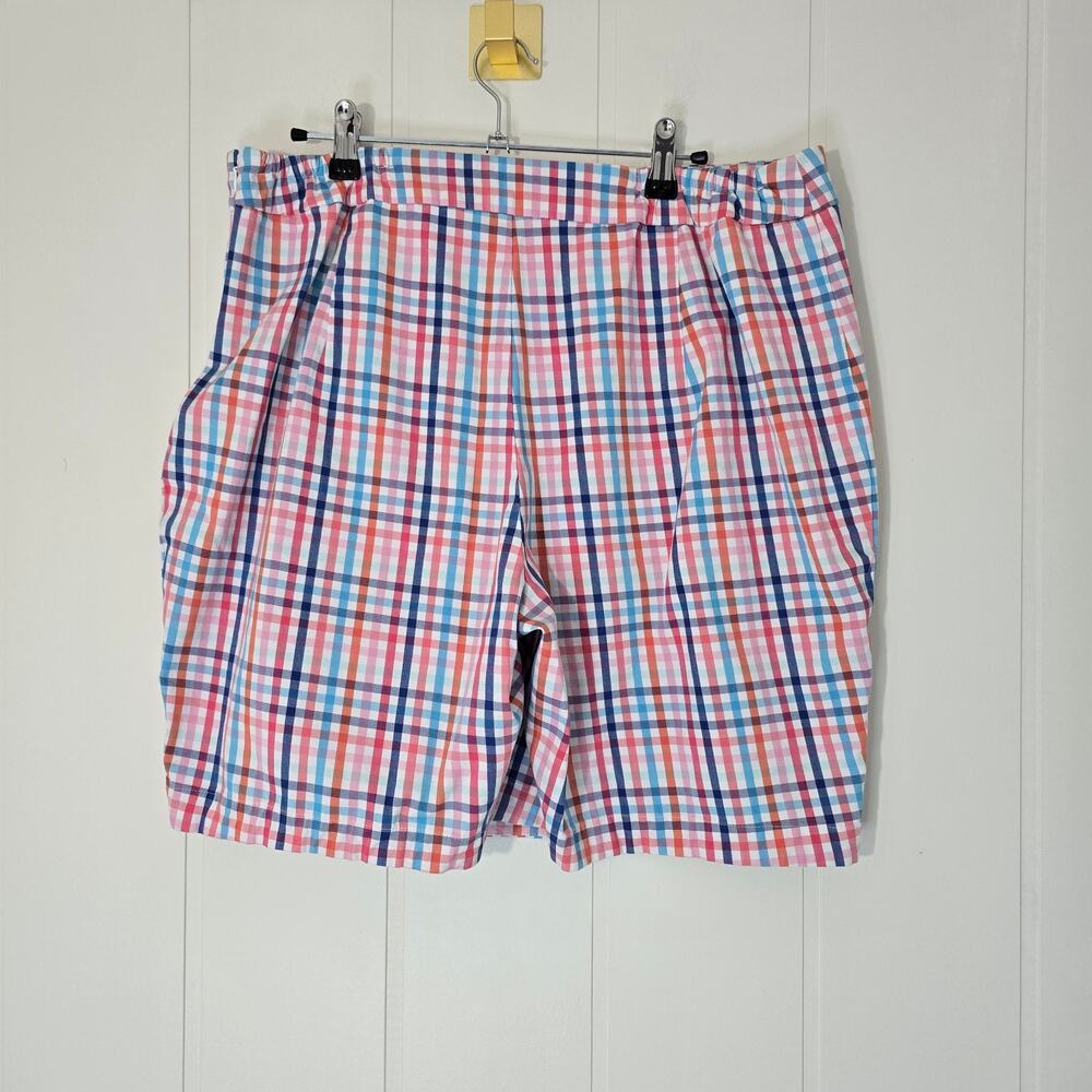 Talbots Check Plaid Skort Shorts Gingham Multi Color Stretch Size 14W - Picture 3 of 9
